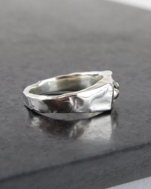 Silver Signet with Sapphire
