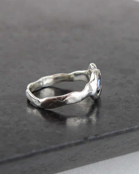 Blue Wave Molten Ring