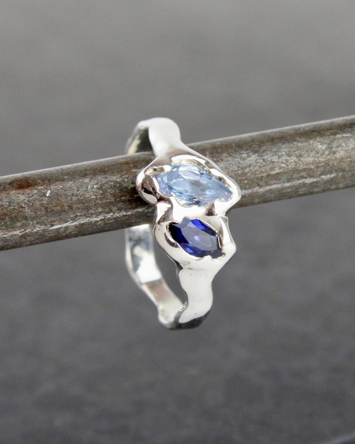 Blue Wave Molten Ring