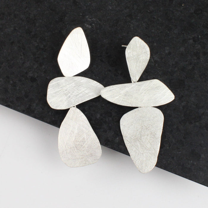 Three stone earrings - large