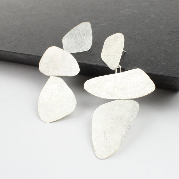 Three stone earrings - large
