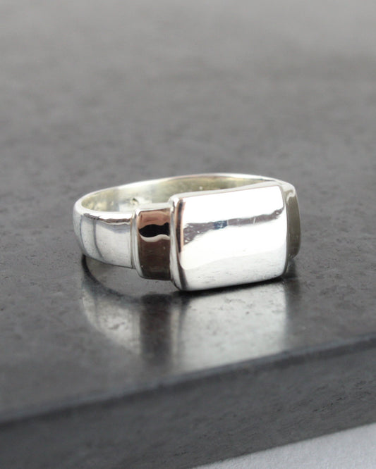 Recycled Silver Step Signet