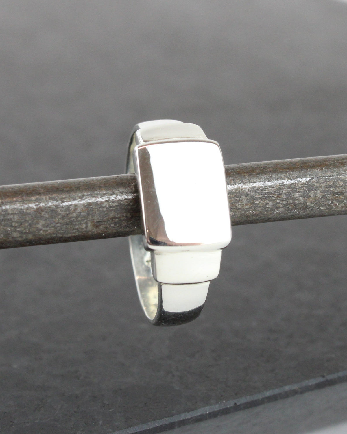 Recycled Silver Step Signet