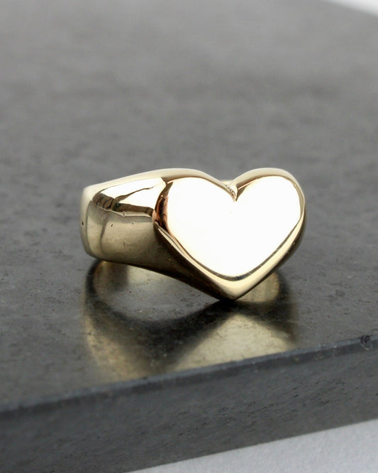 Large Love Signet Gold