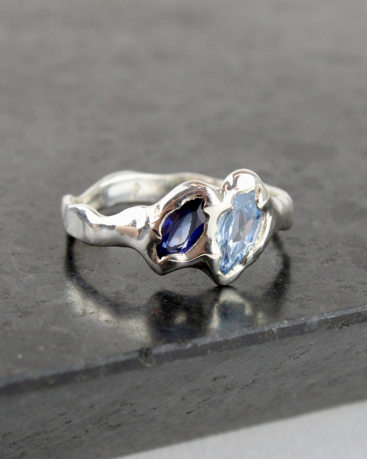 Blue Wave Molten Ring