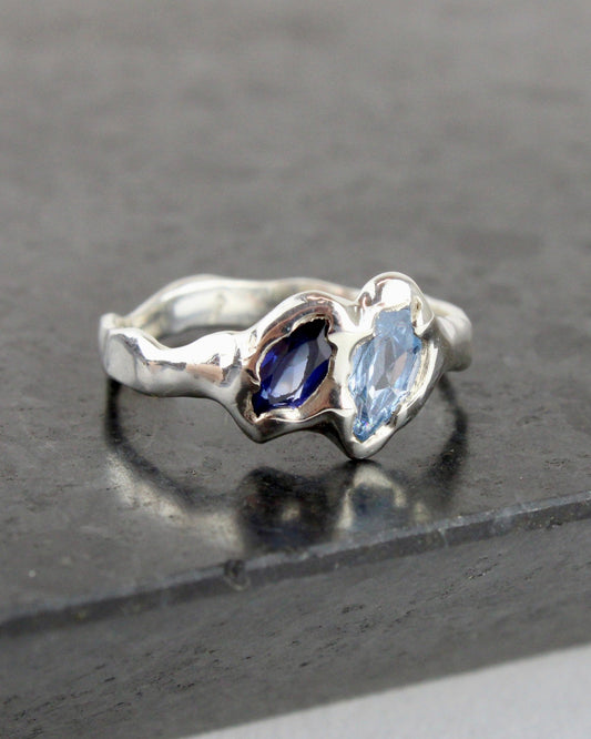 Blue Wave Molten Ring