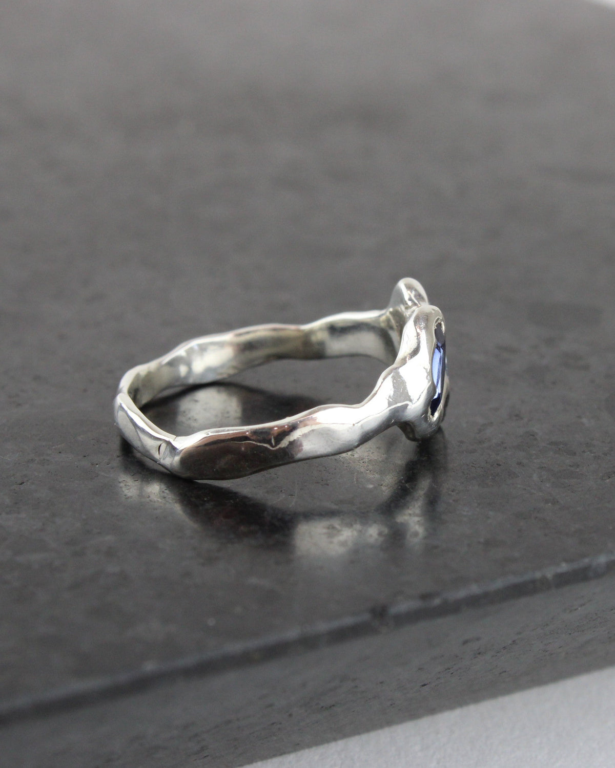 Blue Wave Molten Ring