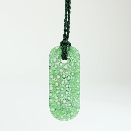 Drop pendant - green canes